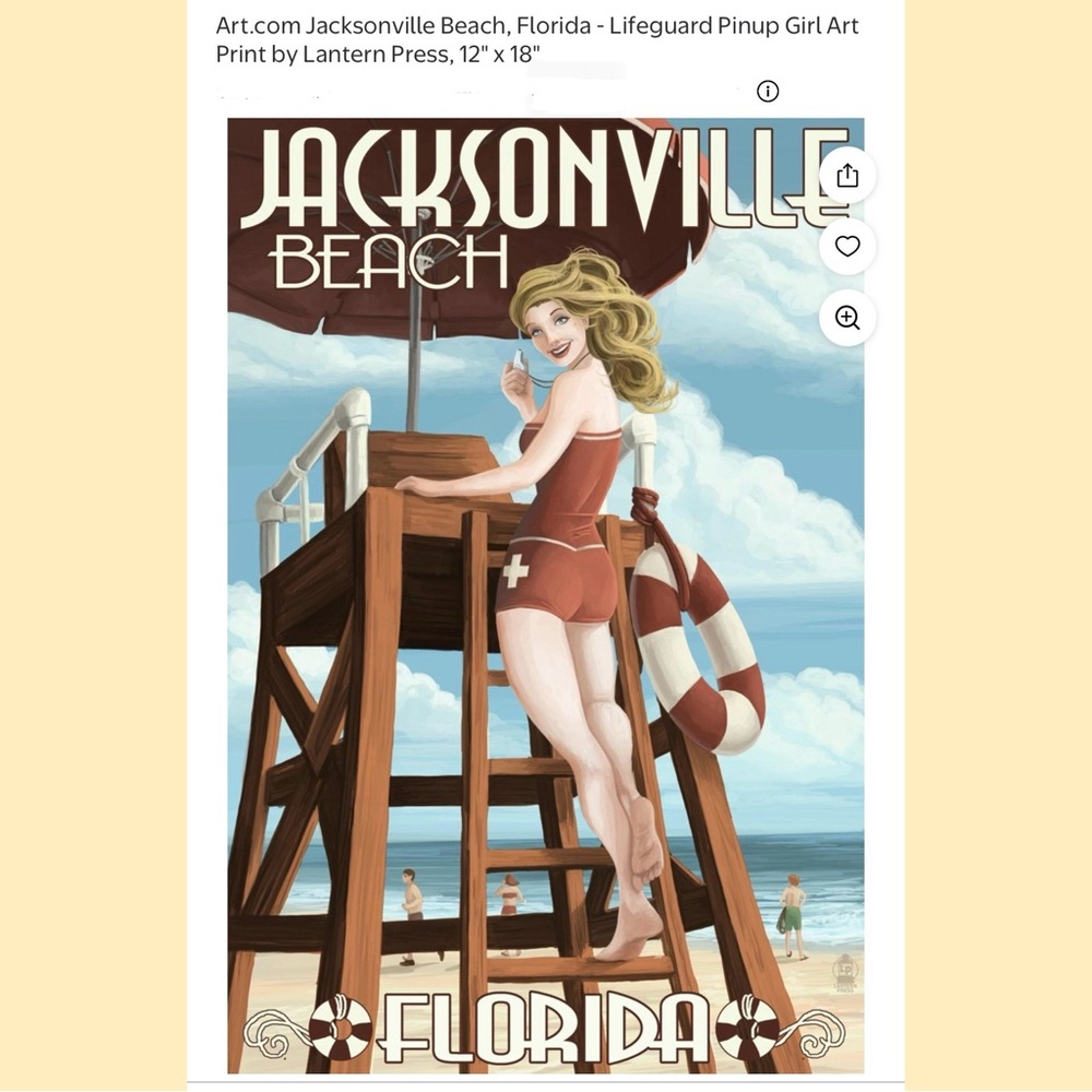 Jax Beach Florida Art Print